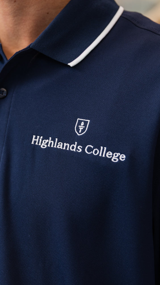 Port Authority Blue polo with white strip