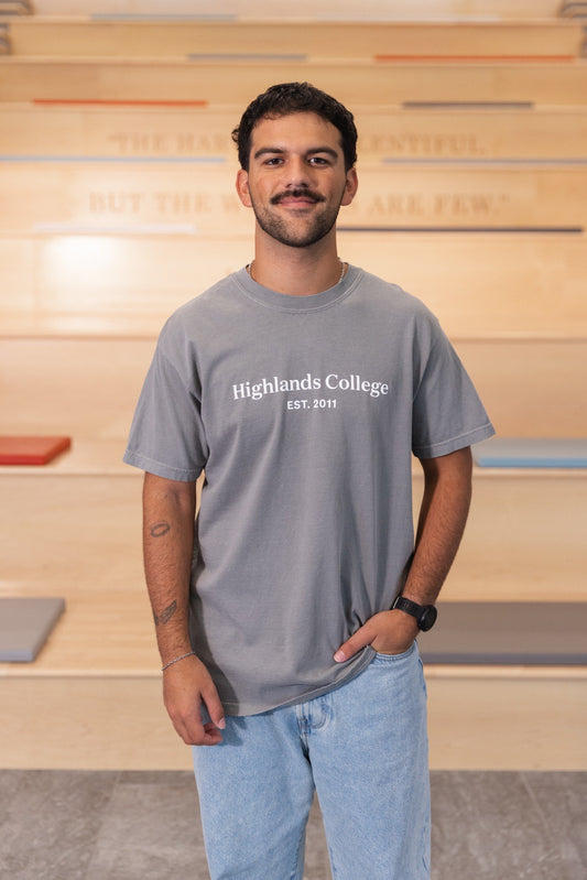 Gray Comfort Color Highlands College Tee