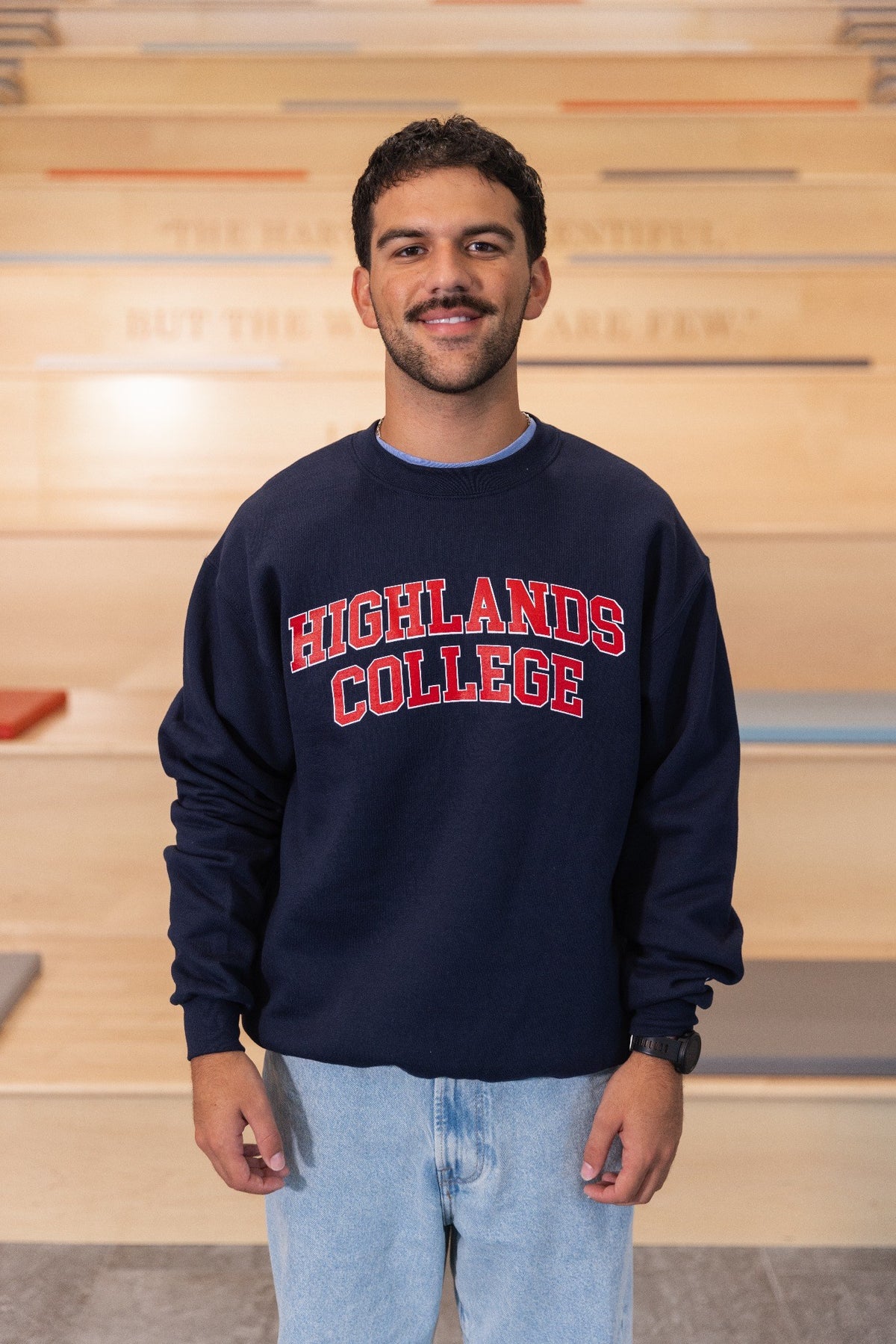 Navy Highlands College sweatshirt