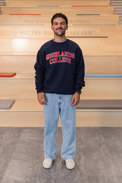 Navy Highlands College sweatshirt