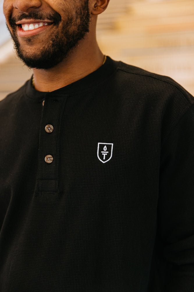 Black Thermal Henley