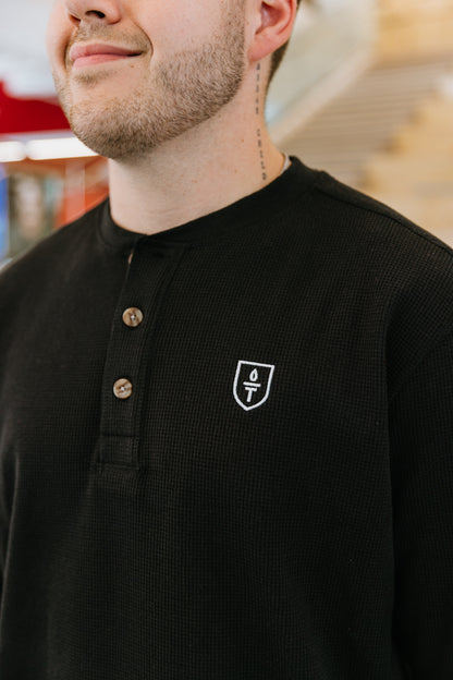 Black Thermal Henley