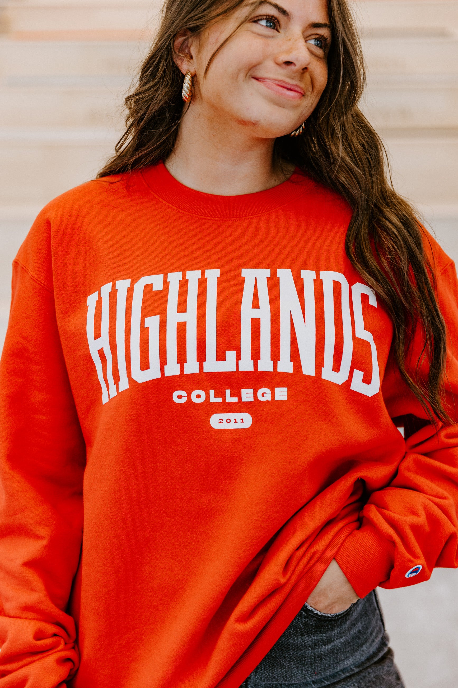 Champion Sweatshirt in Red Highlands College